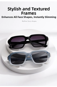 Classic black and transparent grey pilot sunglasses with thick square frames for men