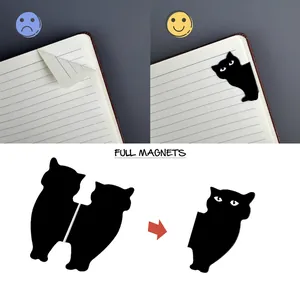 Cute black cat magnetic bookmark for books and planners gift for cat lovers
