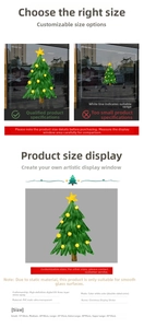 Detailed view of PVC static Christmas tree window sticker with double-sided UV printing