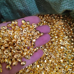 Bulk gold ingot ornaments made of copper-plated metal for traditional fortune charms