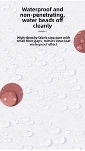 Close-up of high-density waterproof pongee fabric with bionic water-repellent beads