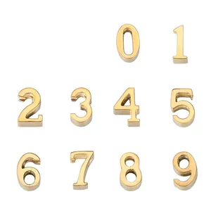 Stainless Steel Number Pendants Gold Plated For DIY Jewelry Making Minimalist Arabic Numerals Charms