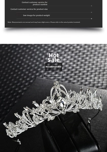 Close-up of silver bridal crown featuring leaf and heart-shaped zircon crystal details