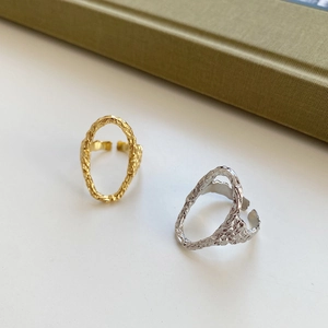 Detail of irregular hammered texture on adjustable 925 sterling silver rings