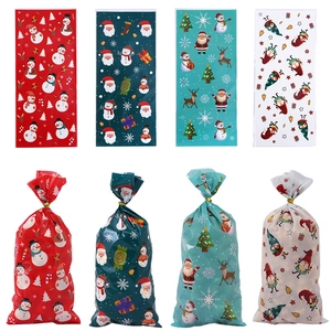 Christmas OPP gift bags with Santa and snowman prints for festive candy packaging
