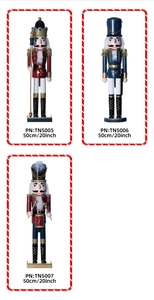 Three 50cm wooden nutcracker soldiers including king and drummer with model numbers