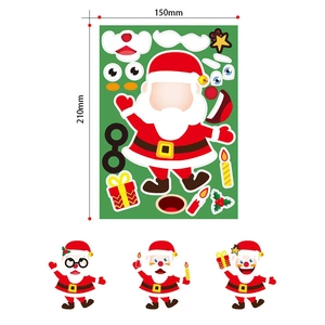 Christmas DIY Santa Claus sticker sheet set showing 150x210mm dimensions and designs