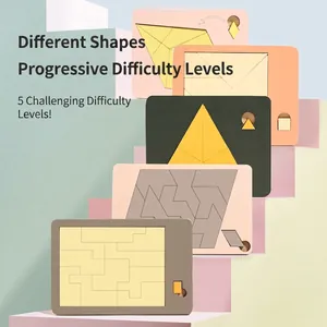 Fünf Stufen bunter geometrischer Logikrätsel für Gehirntraining und räumliches Denken