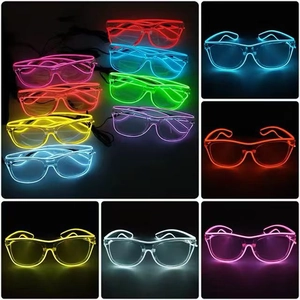 Multicolor LED glowing glasses for music festival parties with various flashing light colors