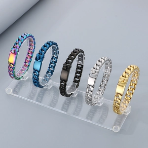 Herren Cuban Link Armband 316L Edelstahl Hochglanzpoliert Matt Hip Hop Punk Biker Schmuck Mit Kastenverschluss