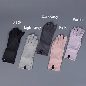 Gants de protection solaire en maille respirante avec poignets allongés en cinq coloris