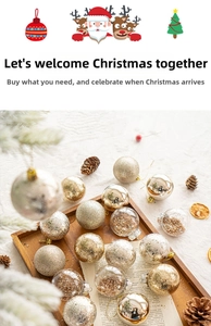 Close-up of decorative Christmas balls with glitter and mirror finish on a vintage tray