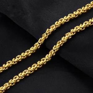 Cadena trenzada de escamas de dragón en oro sobre plata de ley 925 para hombres moda