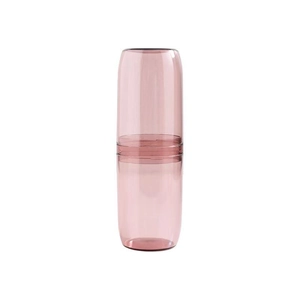 Tragbares rosa Reise-Zahnputzbecher-Set und Zahnbürstenhalter mit mattem Finish