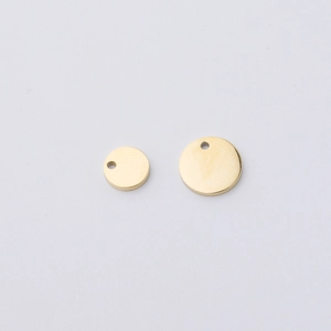 Pendentifs ronds en acier inoxydable doré de 8mm et 11mm pour la création de bijoux DIY