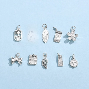 925 Sterling Silver Charms Mini Pendants For DIY Jewelry Making Heart Feather Flower Leaf Bracelet Necklace Accessories