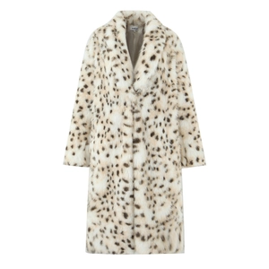 Women Leopard Print Faux Fur Long Coat Lapel Shaggy Warm Winter Outerwear Vintage Shacket Jacket For Lady Stylish Cozy