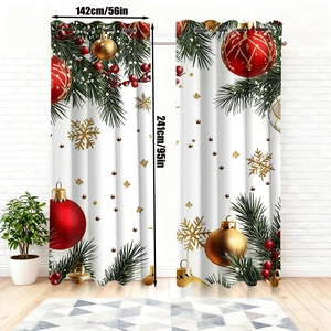 Dimensions détaillées des rideaux de Noël en velours montrant la taille 142x241 cm