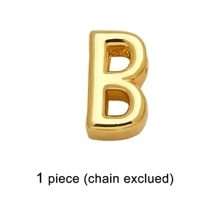 Minimalist gold-plated letter B charm pendant with polished finish for DIY jewelry