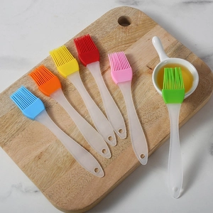 Silicone Oil Brush Heat Resistant Basting Tool For BBQ Baking Cooking Detachable PP Handle Multi Colors