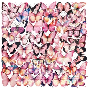 Détail de papillons stickers aquarelle colorés pour le scrapbooking et la décoration