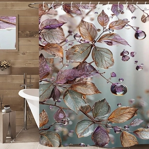 Wasserdichter Polyester Duschvorhang Mit Haken Digitaldruck Tier Blumen Löwenzahn Landschaft Badezimmer Dekor Kunst