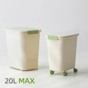 Airtight Pet Food Storage Container With Wheels And Scoop Moisture Proof Grain Bucket For Cat Dog Food Storage