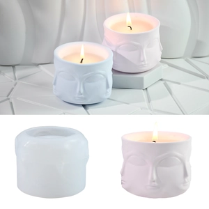 Καλούπι Σιλικόνης Για DIY Αρωματικό Κερί Ανθρώπινο Πρόσωπο Εξαγωνικό 3D Ανάγλυφο Βάζο Αποθήκευσης Γλάστρα Για Παχύφυτα Εργαλείο