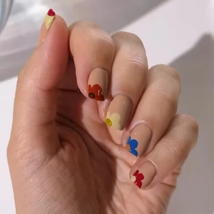 Short Square Press On Nails Simple Sweet Small Flower Pattern ABS Plastic Elegant Manicure Wearable Artificial Nails