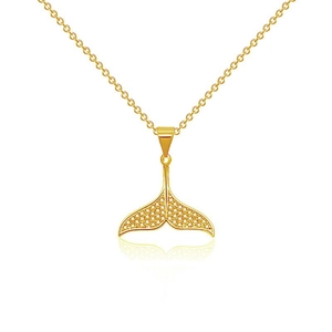 Collier queue de sirène dorée élégant serti de diamants étincelants sur fond blanc