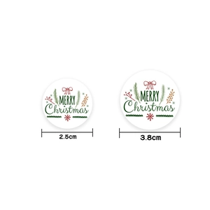 Merry Christmas stickers in 2.5cm and 3.8cm sizes for gift packaging and decoration