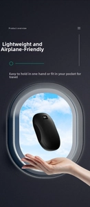Portable digital hand warmer with LED display shown held over an airplane window background