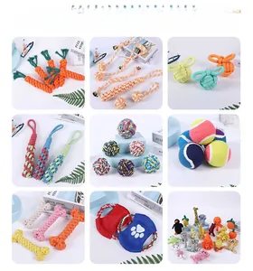 Detailed assortment of colorful durable cotton rope knot toys for medium and large dogs