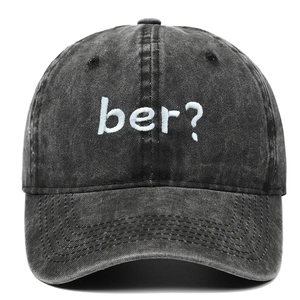 Vintage Washed Cotton Baseball Cap With Ber Embroidery Adjustable Dad Hat For Men Women Outdoor Casual Sun Hat Chic
