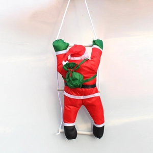50cm Santa Claus climbing white rope ladder decoration for Christmas tree and wall hanging