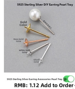 Tiges de boucles d'oreilles en argent S925 avec plateaux de perles, 4 finitions