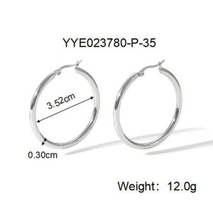 Tableau des tailles détaillé des boucles d'oreilles créoles en acier poli de 3,52 cm