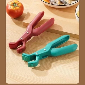 Anti Scald Bowl Gripper Clip Silicone Non Slip Heat Resistant Plate Lifter Hot Dish Tong Kitchen Tool Ergonomic Handle