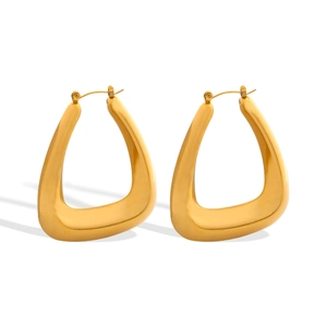 Elegante goldene klobige U-förmige geometrische Ohrringe aus poliertem Edelstahl für Damen