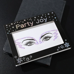 Self-adhesive holographic butterfly face rhinestones for party eye makeup decoration