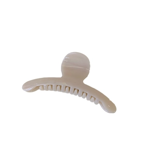 Minimalist beige matte curved hair claw clip for women, high-quality resin headwear accessory