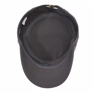 Quick-dry brown cadet cap showing internal structure with sweatband and adjustable buckle