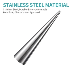 Food-grade stainless steel conical mold for baking cream horns and croissants