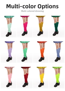 Detailed grid view showing various vibrant colors of knitted loose slouch socks for women