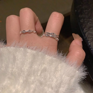 Elegant S925 sterling silver bow and heart pearl stacking rings set for women