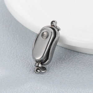 Polished stainless steel double ring lobster clasp connector for jewelry making