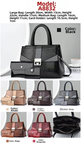 Internal multi-compartment structure of large faux crocodile leather tote bag with zip pocket