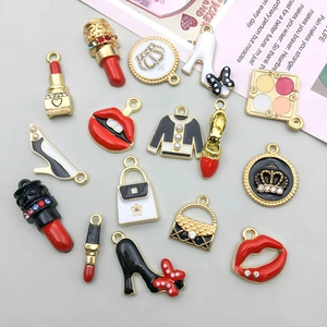 Enamel alloy fashion pendants set including high heels and handbags for DIY jewelry making