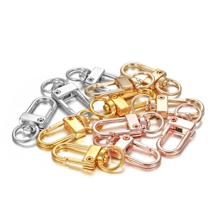 Polished metal lobster clasps and keyrings in silver, gold, and rose gold finishes