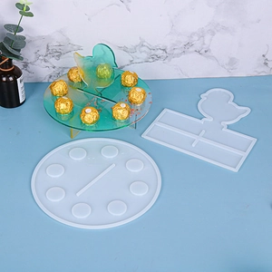DIY Christmas resin mold set with translucent bird and round base silicone molds